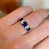 Antique, Edwardian sapphire & diamond half-hoop ring