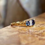 Antique, Edwardian sapphire & diamond half-hoop ring