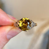 Antique, 1920s golden brown zircon cocktail ring