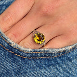 Antique, 1920s golden brown zircon cocktail ring