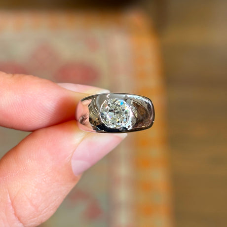 Vintage, late Art Deco old-cut diamond statement ring