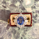Vintage, 1980s sapphire & diamond cluster ring