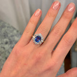 Vintage, 1980s sapphire & diamond cluster ring