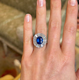 Vintage, 1950s sapphire & diamond ballerina cluster ring