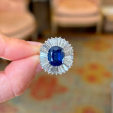 Vintage, 1950s sapphire & diamond ballerina cluster ring