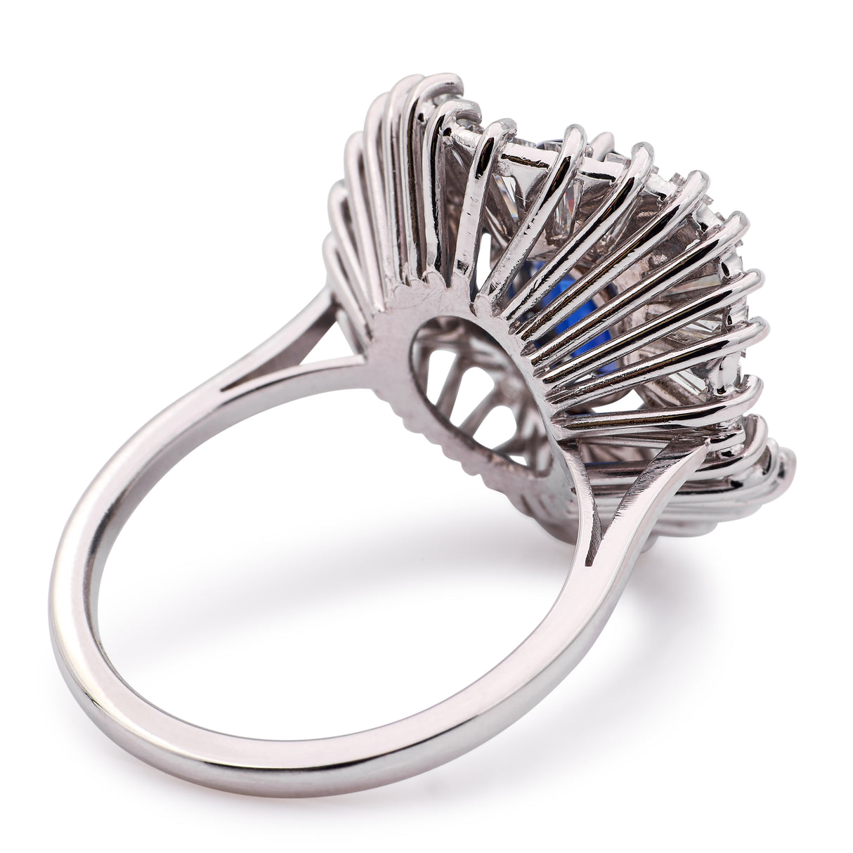 Vintage, 1950s sapphire & diamond ballerina cluster ring
