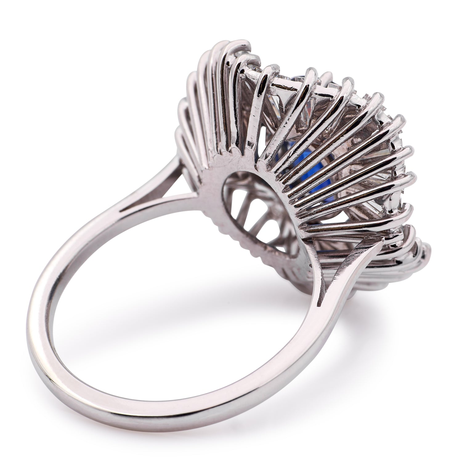 Vintage, 1950s sapphire & diamond ballerina cluster ring