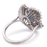 Vintage, 1950s sapphire & diamond ballerina cluster ring