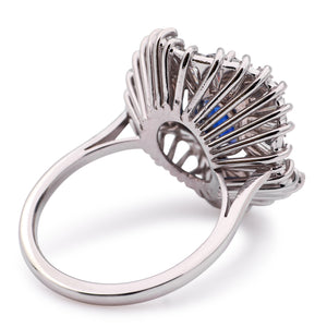 Vintage, 1950s sapphire & diamond ballerina cluster ring