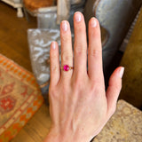 Antique, Edwardian single-stone pink ruby ring