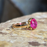 Antique, Edwardian single-stone pink ruby ring