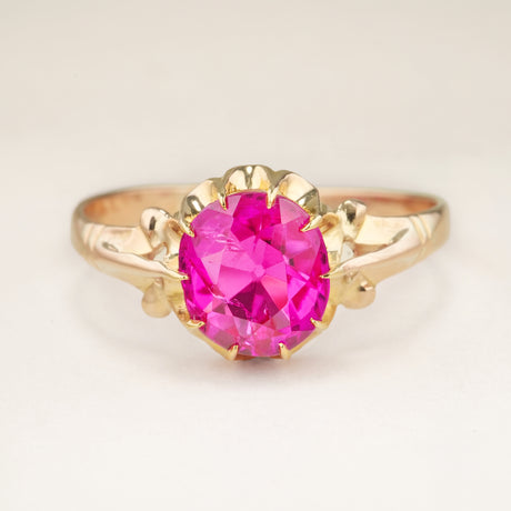 Antique, Edwardian single-stone pink ruby ring
