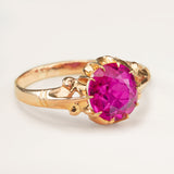 Antique, Edwardian single-stone pink ruby ring