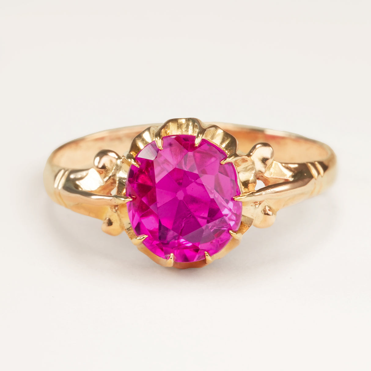 Antique, Edwardian single-stone pink ruby ring