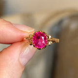Antique, Edwardian single-stone pink ruby ring