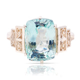Vintage, 1920s sea green aquamarine cocktail ring