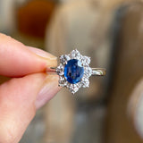 Vintage, 1950s sapphire & diamond cluster ring