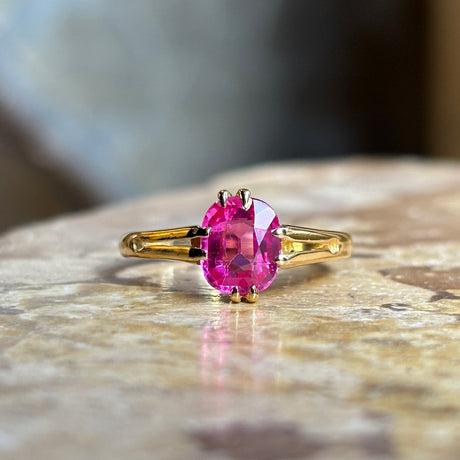 Antique, Victorian pink sapphire single-stone ring