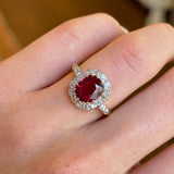 Antique, Edwardian ruby & diamond cluster ring