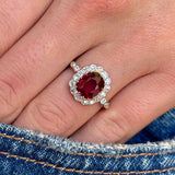 Antique, Edwardian ruby & diamond cluster ring