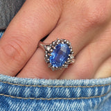 Vintage, 1960s brutalist 6.5ct ceylon sapphire ring