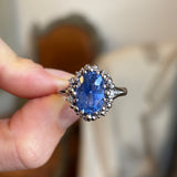Vintage, 1960s brutalist 6.5ct ceylon sapphire ring