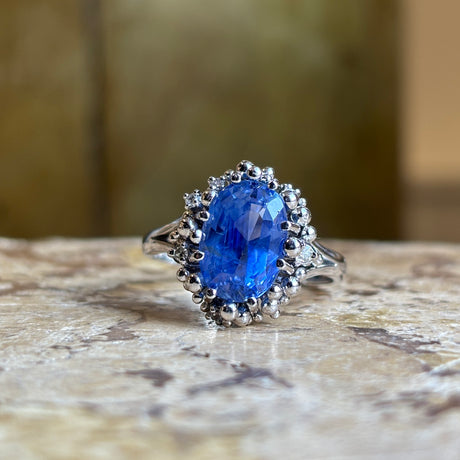 Vintage, 1960s brutalist 6.5ct ceylon sapphire ring