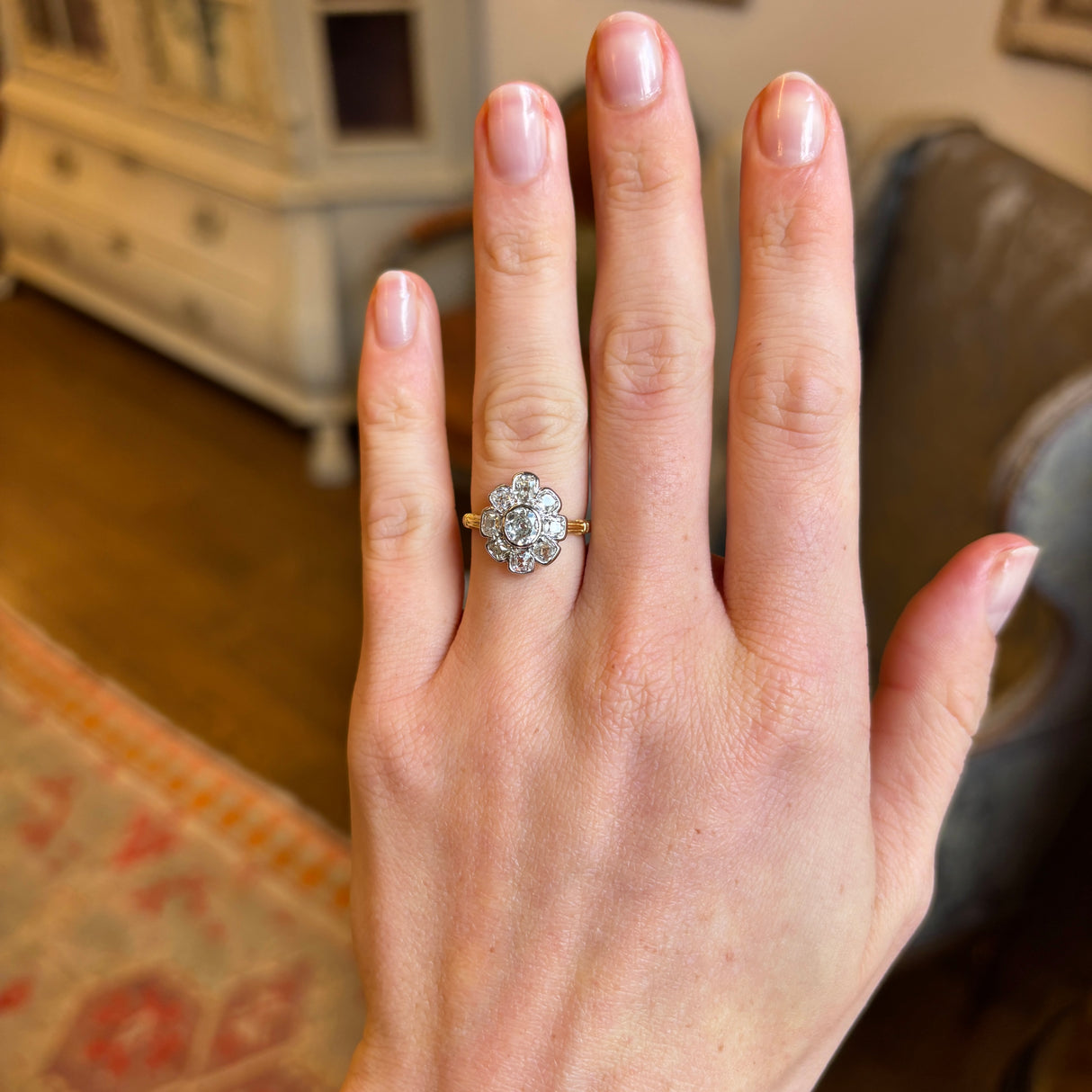 Vintage, 1950s diamond cluster ring