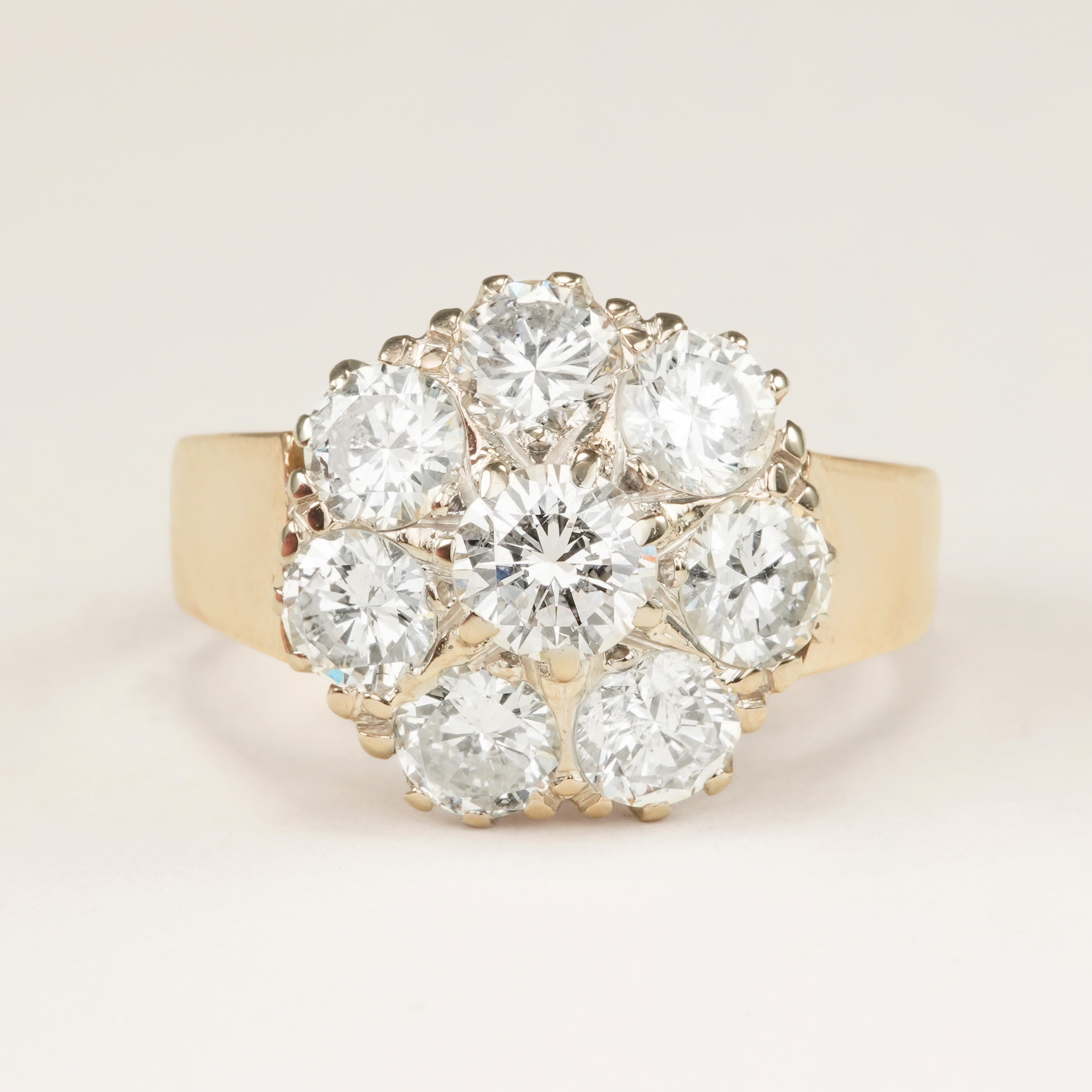 Vintage, 1980s diamond cluster engagement ring
