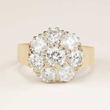 Vintage, 1980s diamond cluster engagement ring