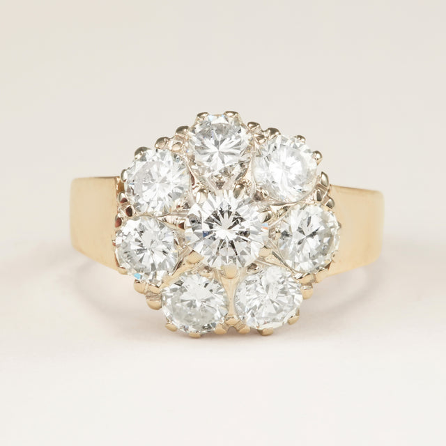 Vintage, 1980s diamond cluster engagement ring