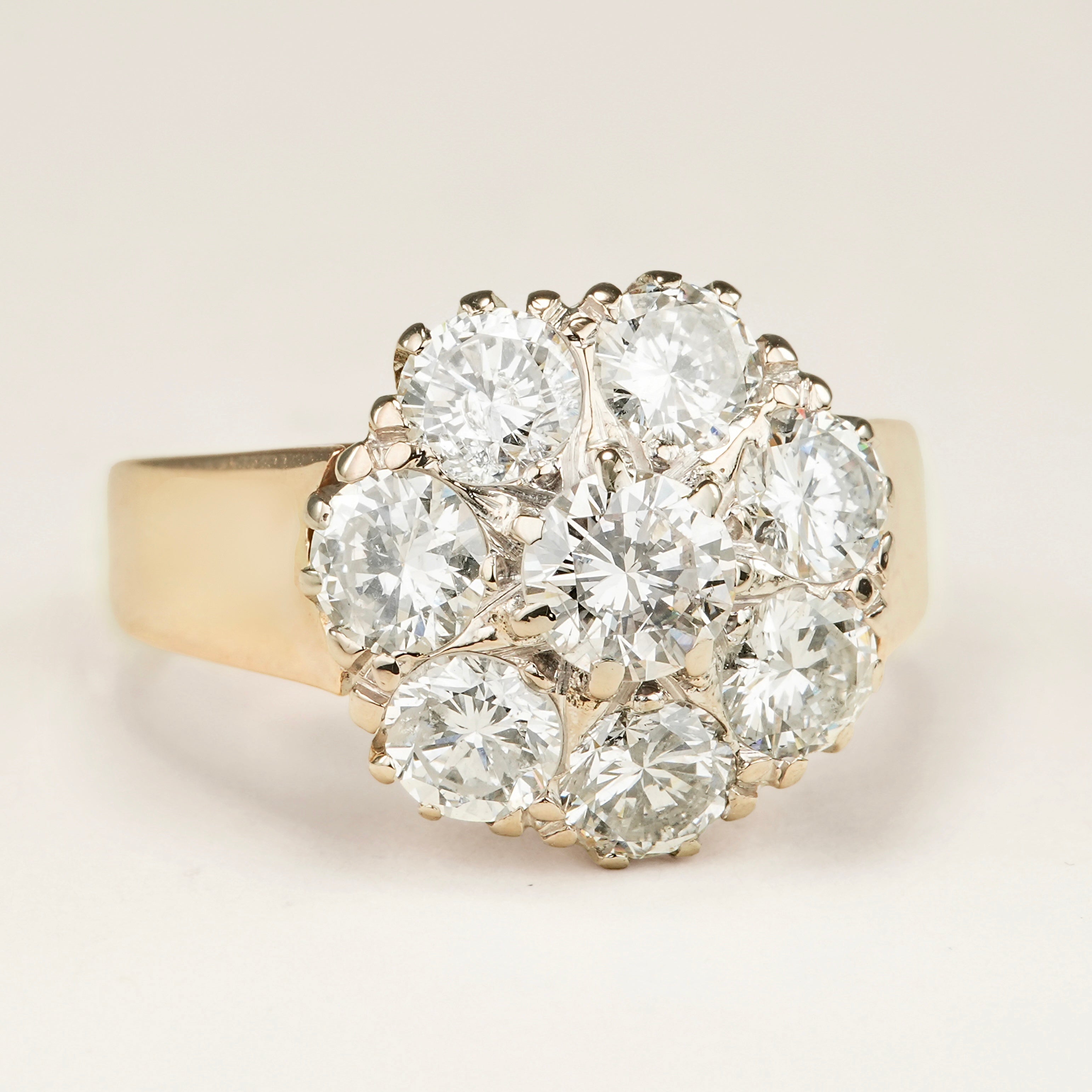 Vintage, 1980s diamond cluster engagement ring
