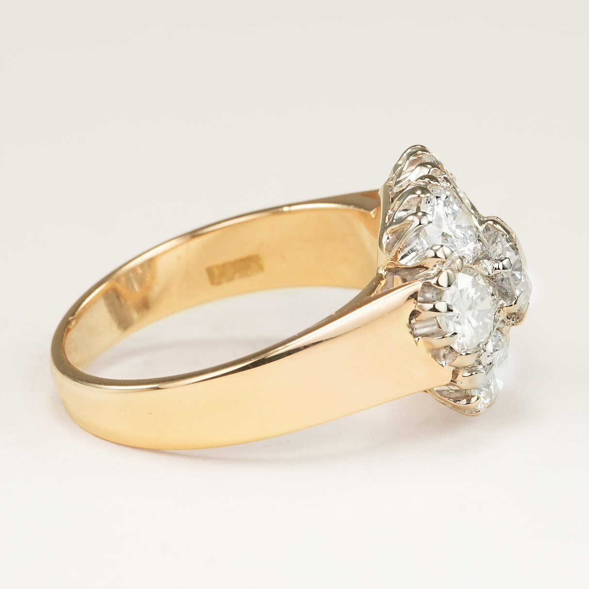 Vintage, 1980s diamond cluster engagement ring