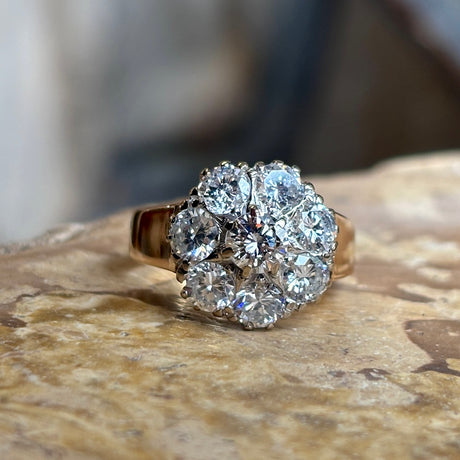 Vintage, 1980s diamond cluster ring