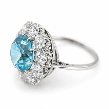 Antique, Edwardian, zircon & diamond cluster cocktail ring