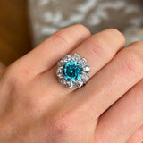 Vintage, 1980s zircon & diamond cluster cocktail ring