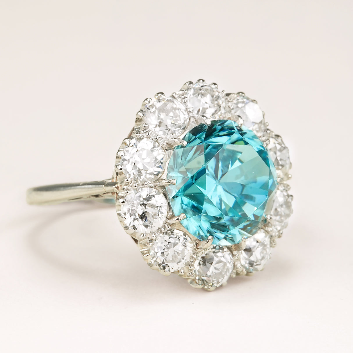 Antique, Edwardian, zircon & diamond cluster cocktail ring