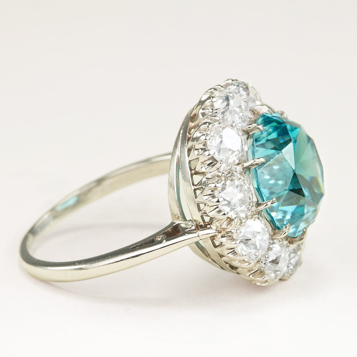 Antique, Edwardian, zircon & diamond cluster cocktail ring