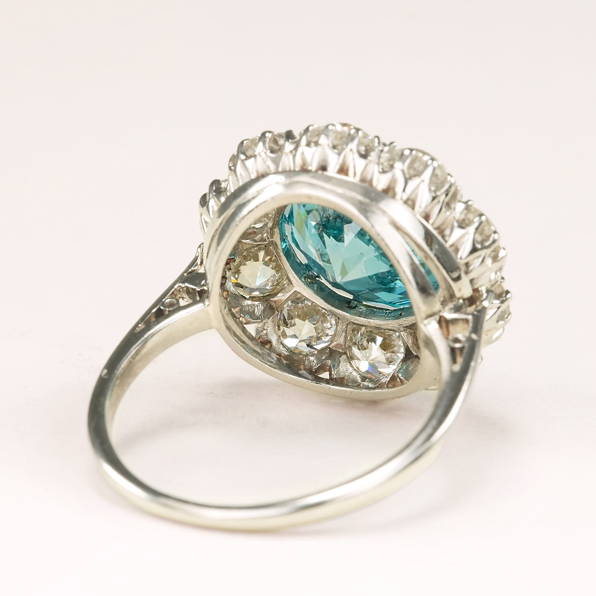 Antique, Edwardian, zircon & diamond cluster cocktail ring