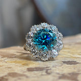 Vintage, 1980s zircon & diamond cluster cocktail ring
