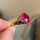 Antique, Victorian pink tourmaline single-stone ring