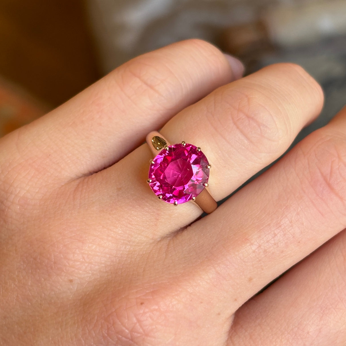 Antique, Victorian pink tourmaline single-stone ring