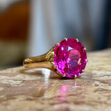 Antique, Victorian pink tourmaline single-stone ring