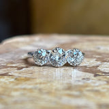 Vintage, 1950s three-stone diamond ring