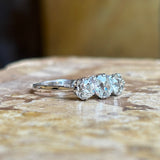 Vintage, 1950s three-stone diamond ring