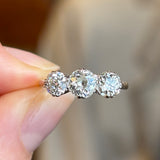 Vintage, 1950s three-stone diamond ring
