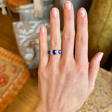 Antique, Victorian sapphire & diamond half-hoop ring