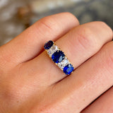 Antique, Victorian sapphire & diamond half-hoop ring