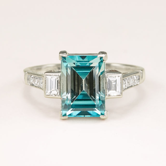 Vintage, Art Deco zircon & diamond ring