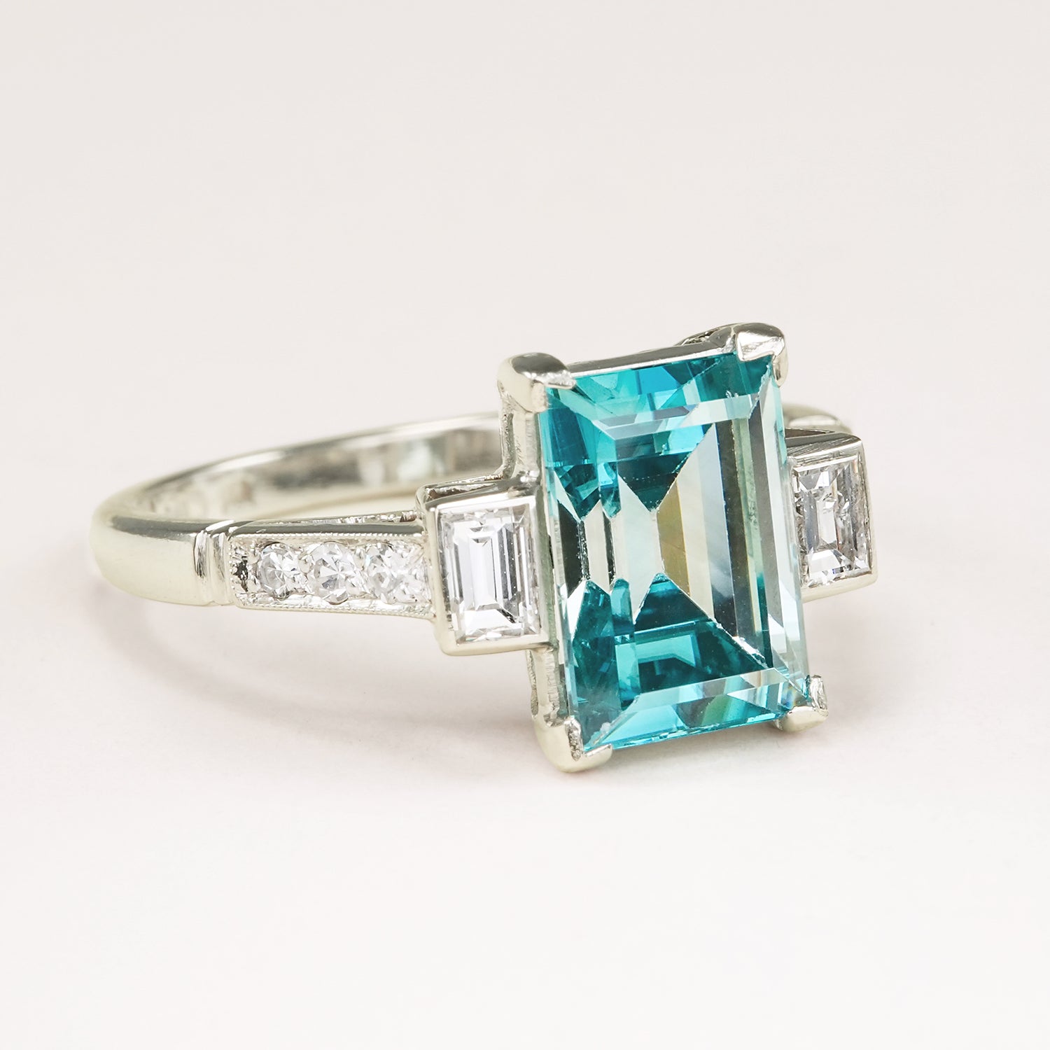 Vintage, Art Deco zircon & diamond ring